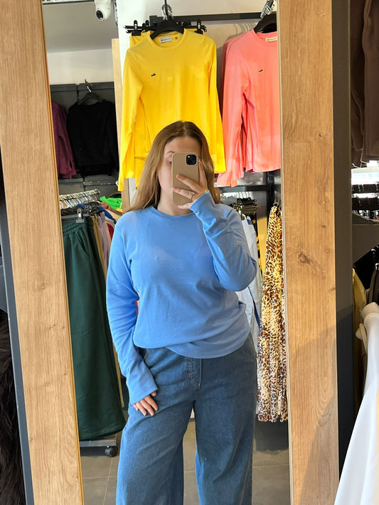 Orijinal Marka Bebe Mavi Uzun Kol Kadın Bluz