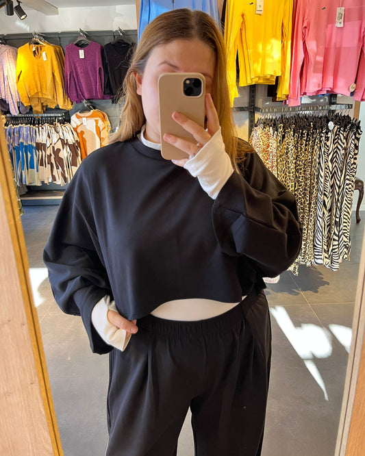 Siyah Pelerin Modal Kumaş İkili Takım