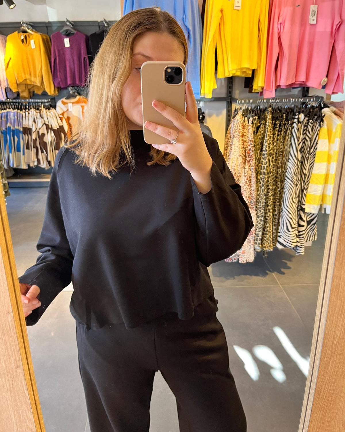 Siyah Yarasa Kol Modal Kumaş İkili Takım