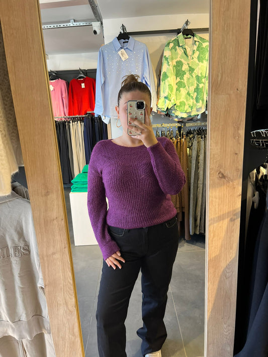 Orijinal Marka Mor Renk Kadın Kazak