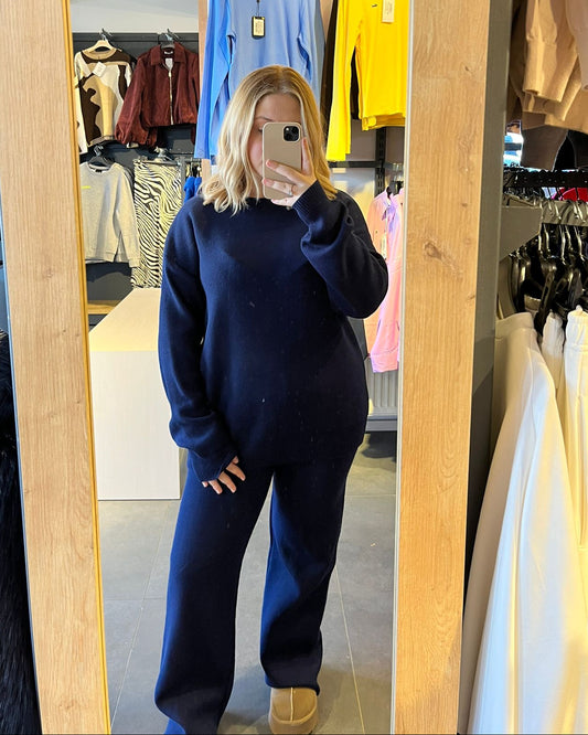 Lacivert Renk Selanik Kumaş Kadın İkili Takım